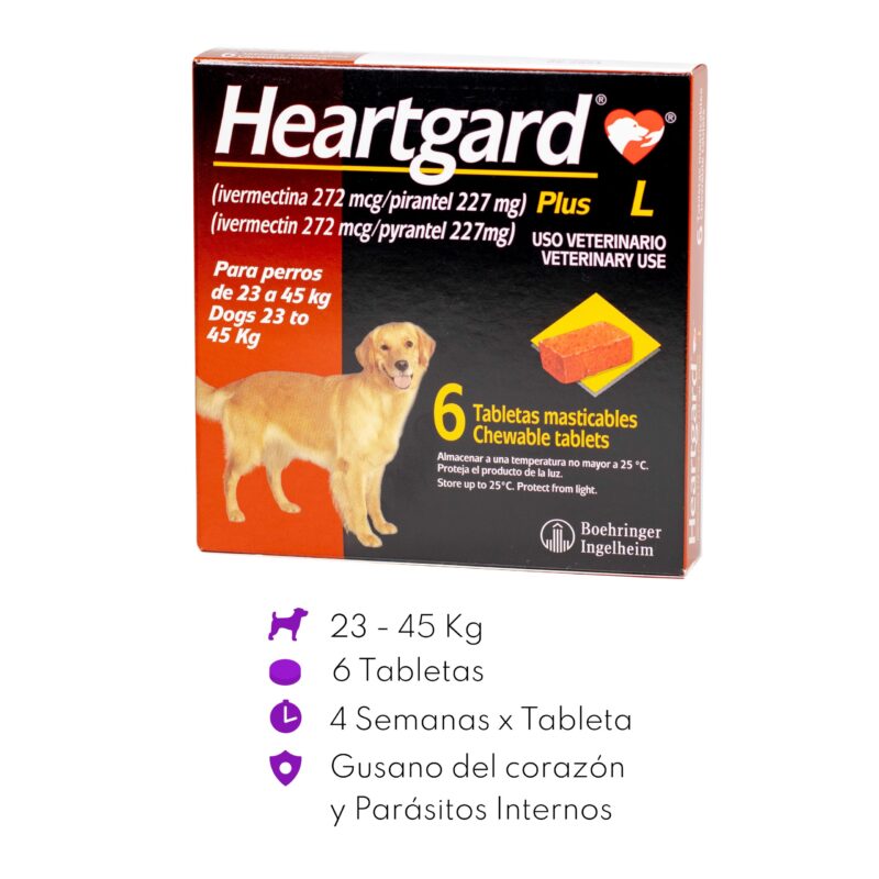 Heartgard Plus L previene el gusano del corazón para perro grande