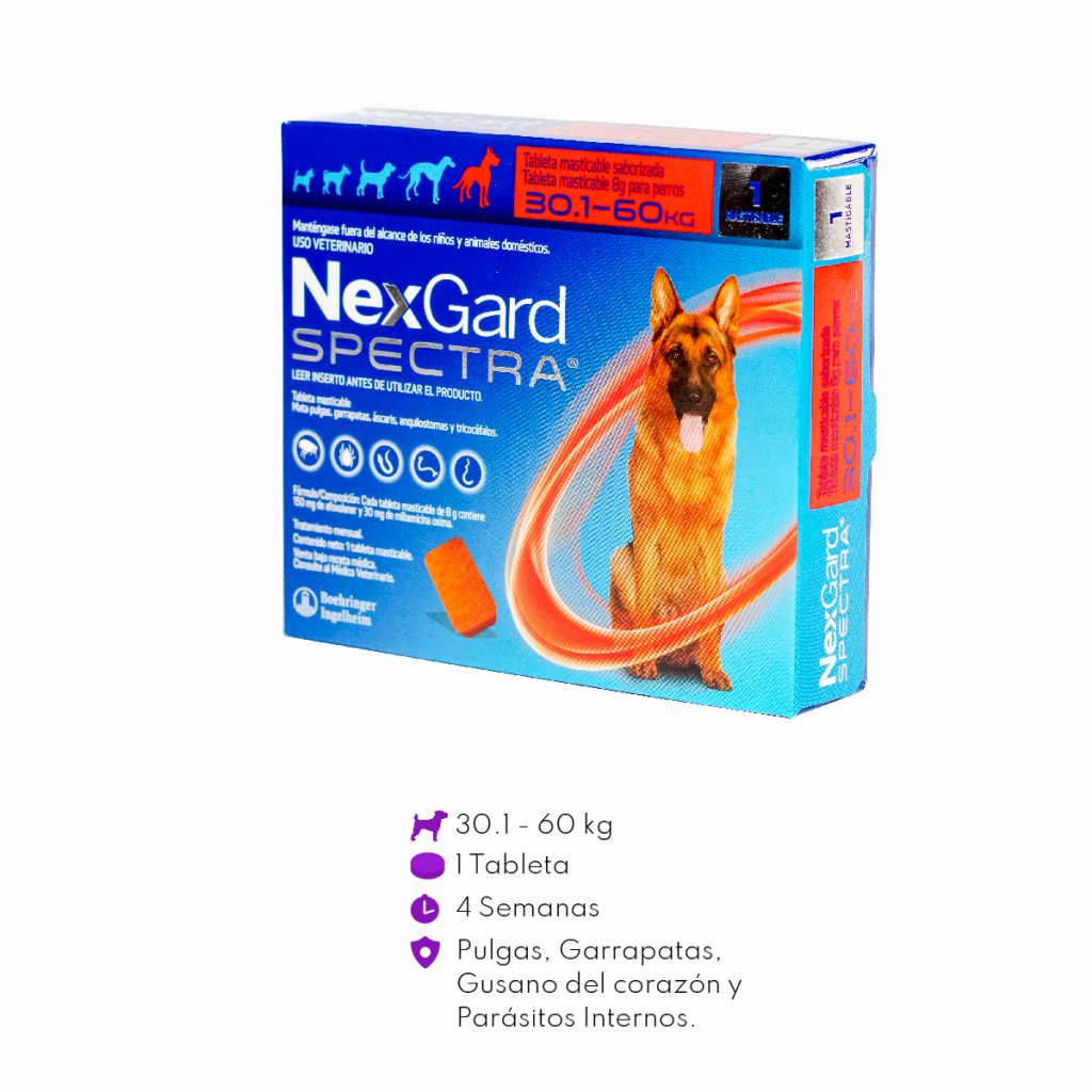 Nexgard Spectra 1 Tableta Para Perros De 30 1 A 60 KG Pulgas Y Garrapatas nexgard-spectra-1-tableta-para-perros-de-30-1-a-60-kg-pulgas-y-garrapatas