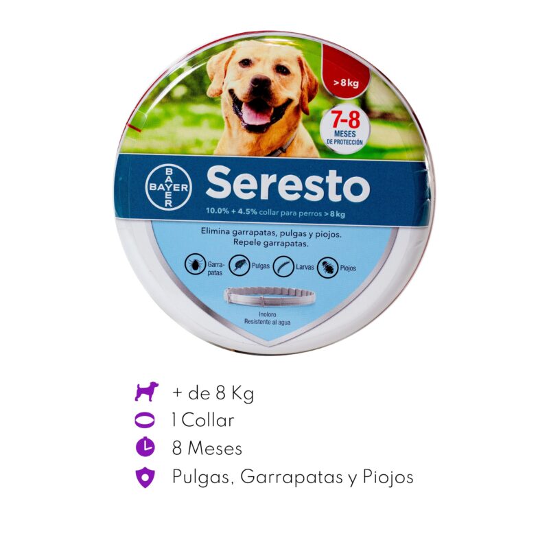 Seresto para perro grande mayor a 8 kg