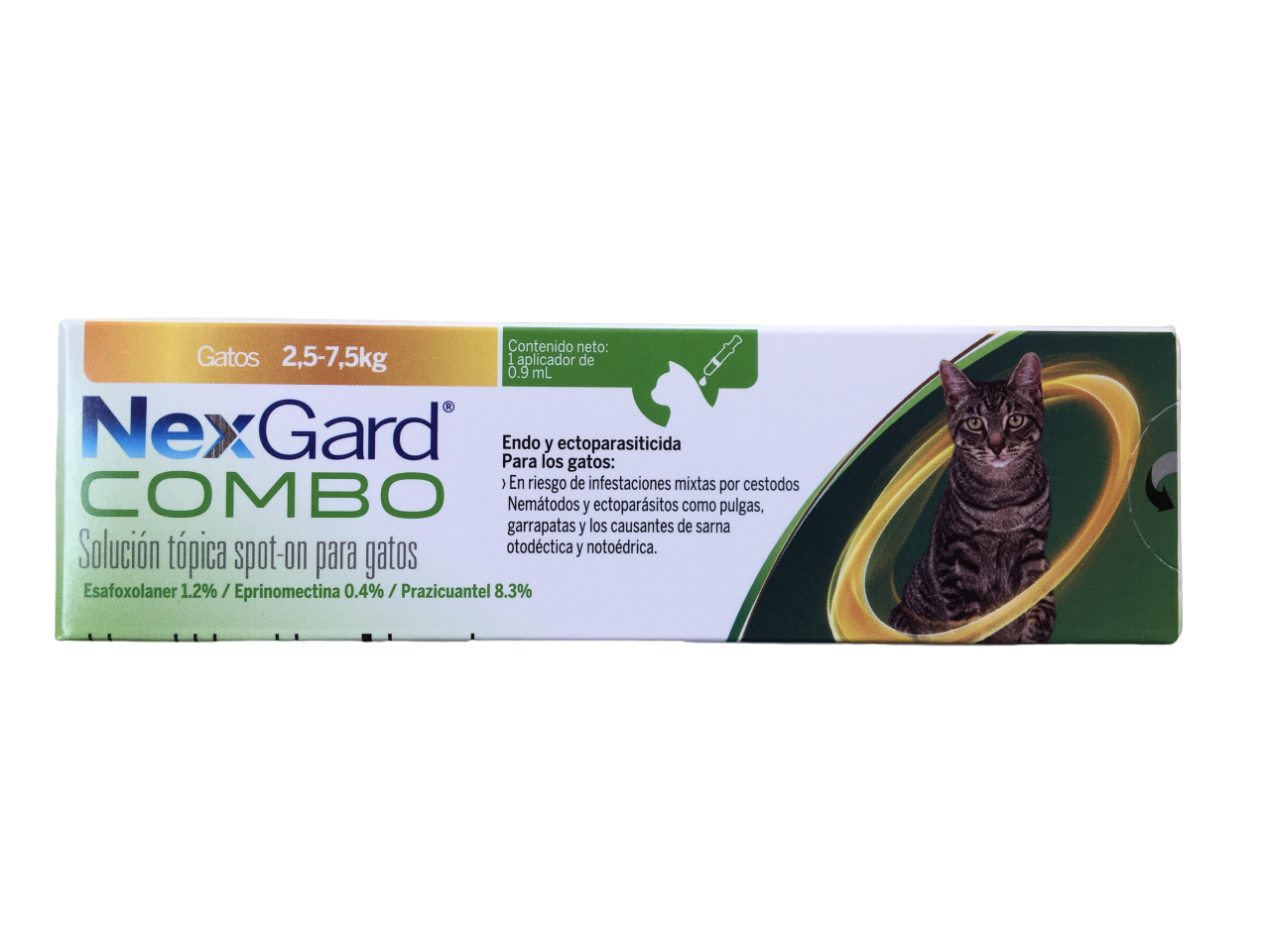 Nexgard Combo para gatos de 2.5 a 7.5 kg combate pulgas, garrapatas y parásitos internos
