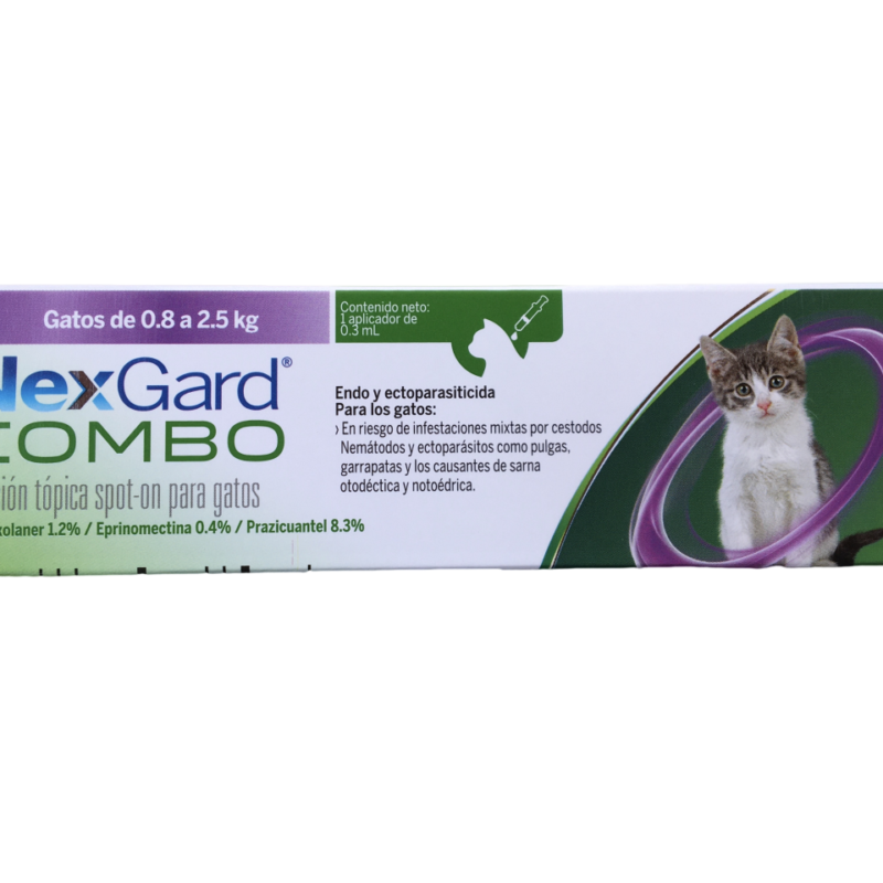 Nexgard Combo para gatos de 0.8 a 2.5 kg combate pulgas, garrapatas y parásitos internos