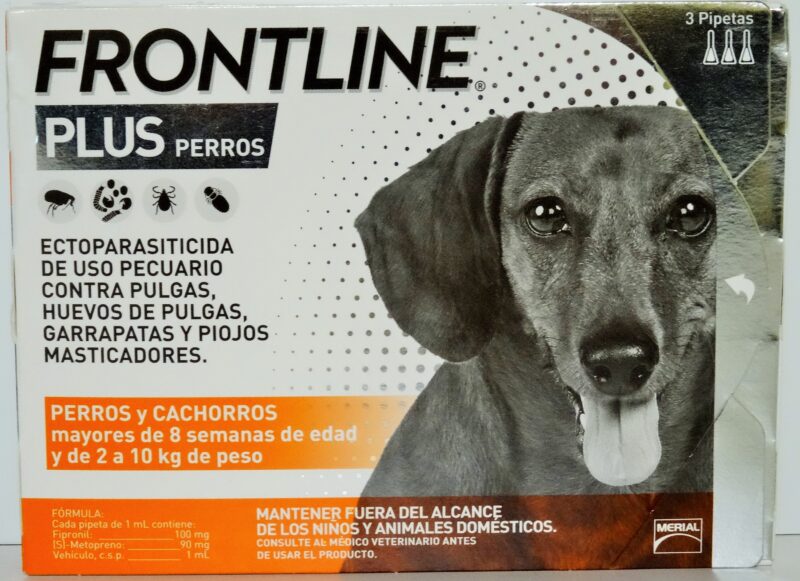 Frontline Plus caja con 3 Pipetas para Perros de 2 a 10 kg