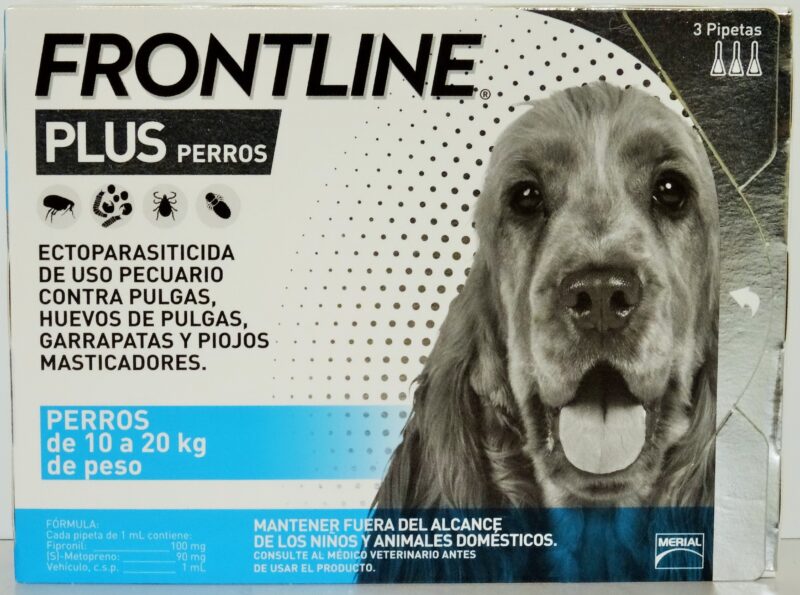 Frontline Plus caja con 3 Pipetas para Perros de 10 a 20 kg