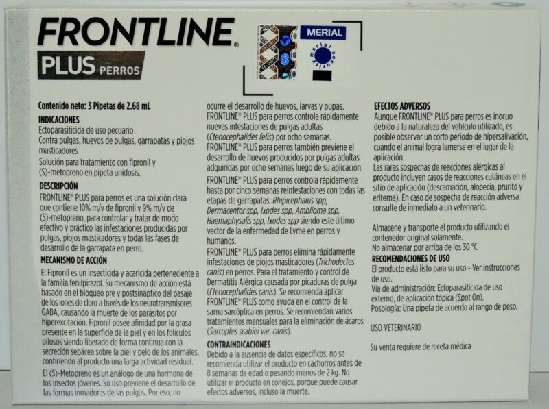 Frontline Plus caja con 3 Pipetas para Perros de 20 a 40 kg