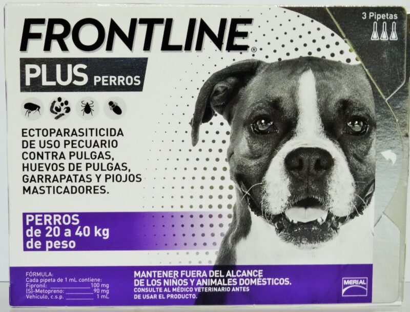 Frontline Plus caja con 3 Pipetas para Perros de 20 a 40 kg