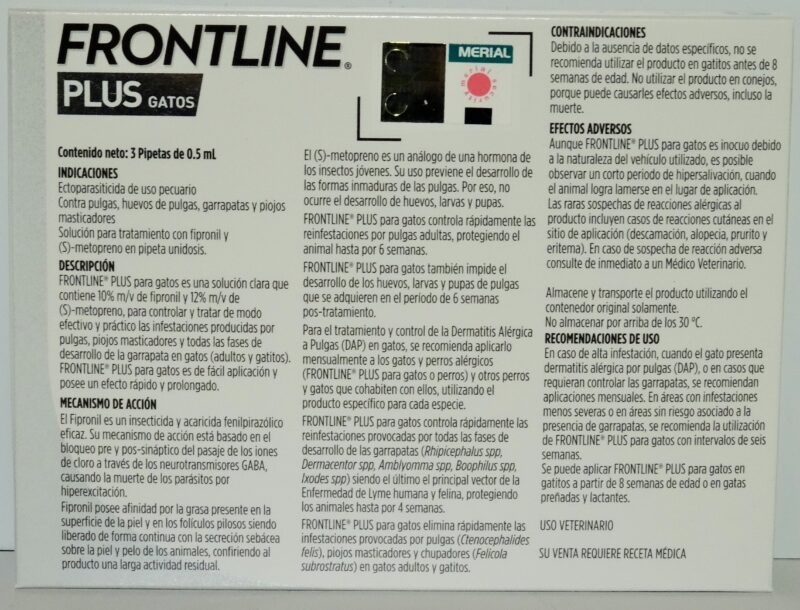 Frontline Plus caja con 3 Pipetas para Gatos